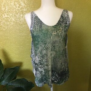 Green Patterned Women's Top